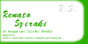 renato sziraki business card