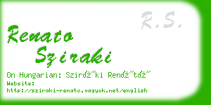 renato sziraki business card